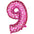 Globo Número Foil Rosa Polka con Corazones 32" – Decoración de Cumpleaños