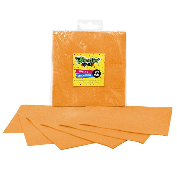 Servilleta Colores 33 x 33 cm x 20 Und Naranjo