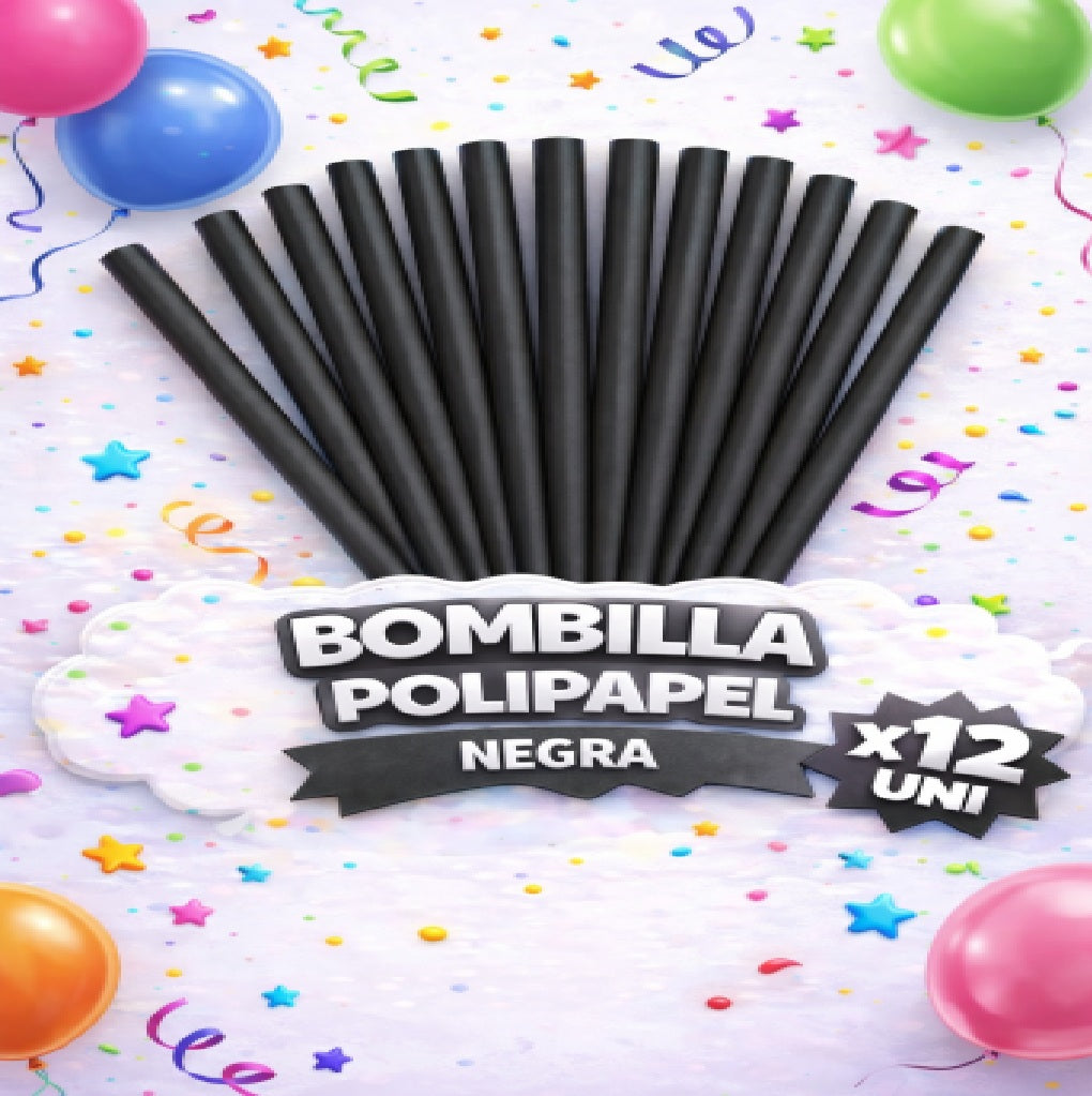 Bombillas Polipapel Colores x12 - Bombillas para Fiesta