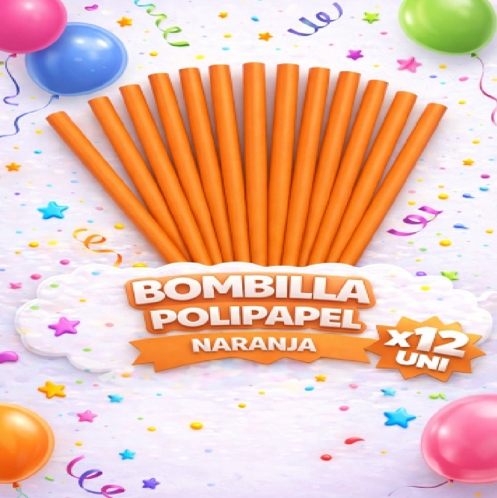 Bombillas Polipapel Colores x12 - Bombillas para Fiesta