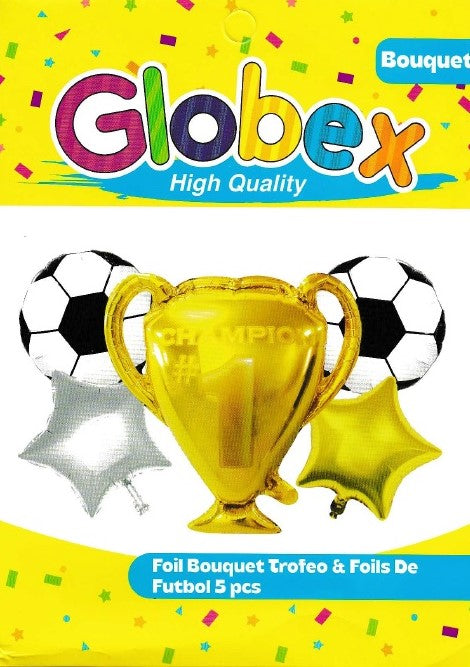 Sets De Bouquets Foil Bouquet Trofeo & Foils De Futbol 5 pcs