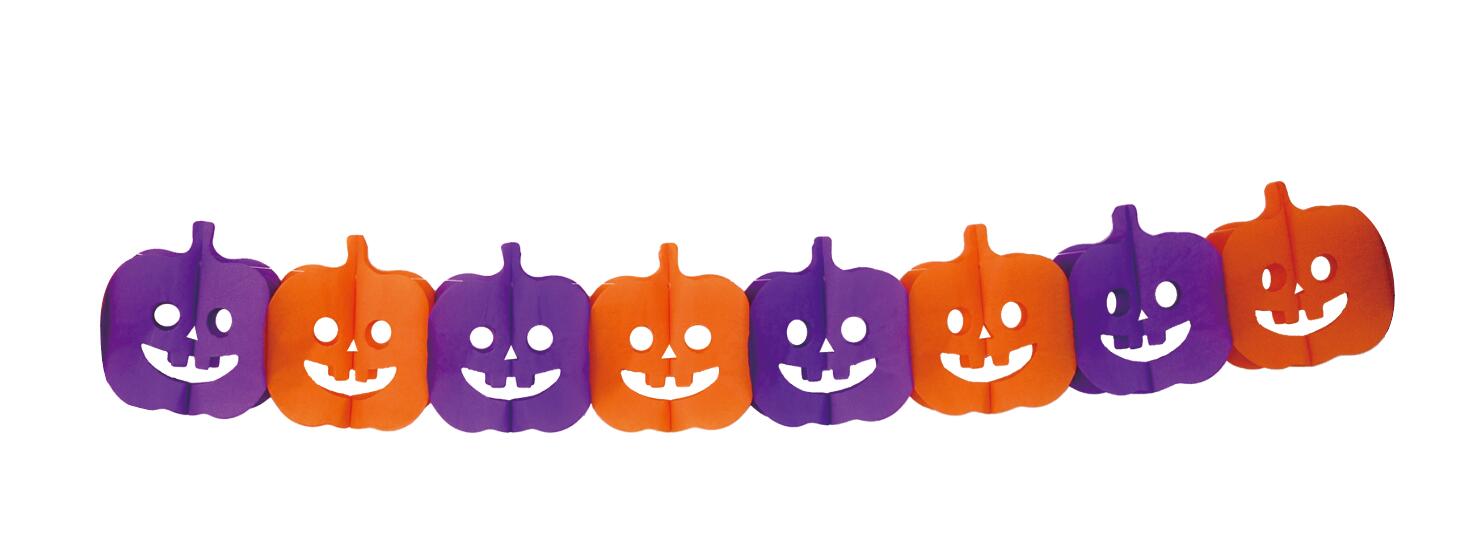 Guirnaldas De Halloween Papel Calabaza2