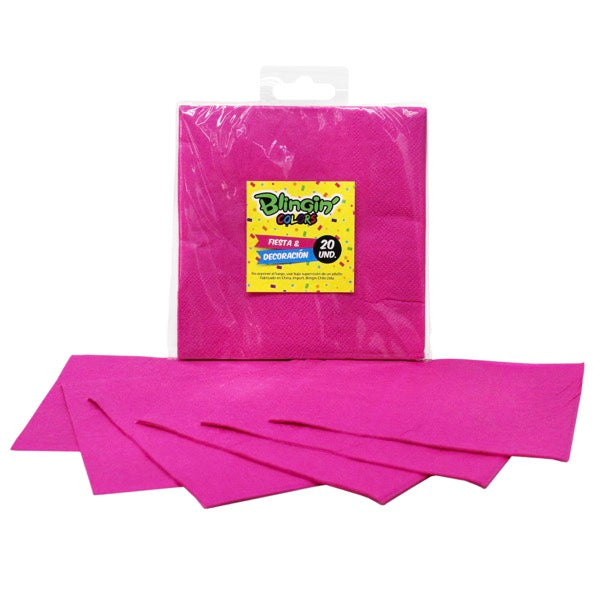 Servilleta Colores 33 x 33 cm x 20 Und Fucsia