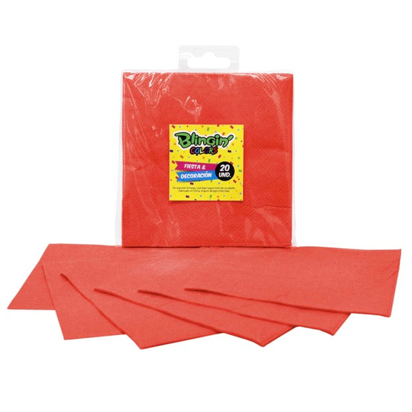 Servilleta Colores 33 x 33 cm x 20 Und Rojo