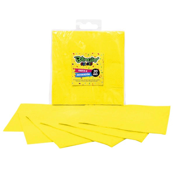 Servilleta Colores 33 x 33 cm x 20 Und Amarillo