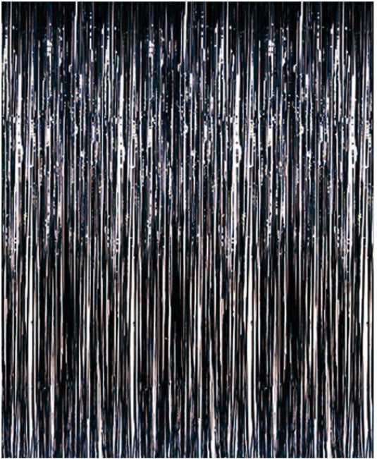 Cortinas Metalicas 200 x 100 cm Colores Glitter Negra Glitter