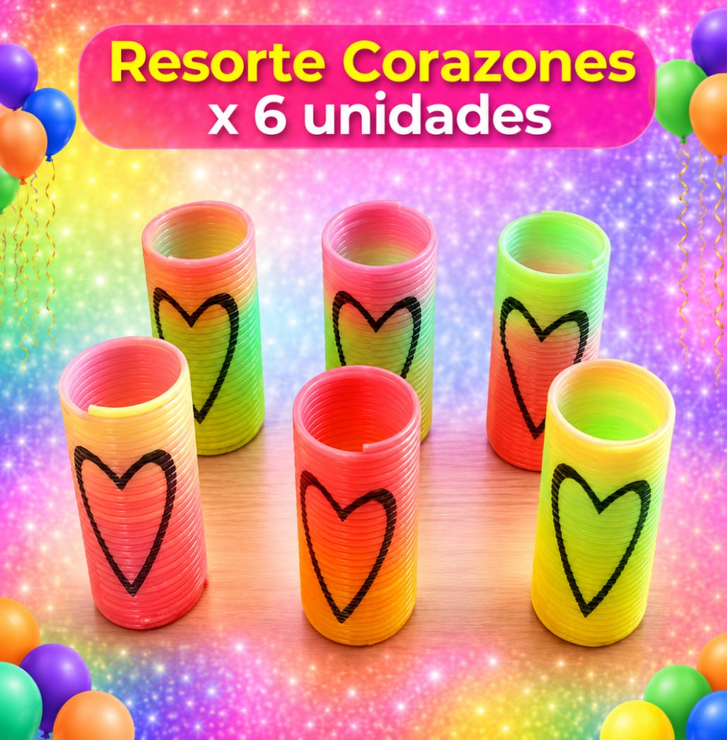 Resorte Corazones x 6 - Juguete Resorte Infantil