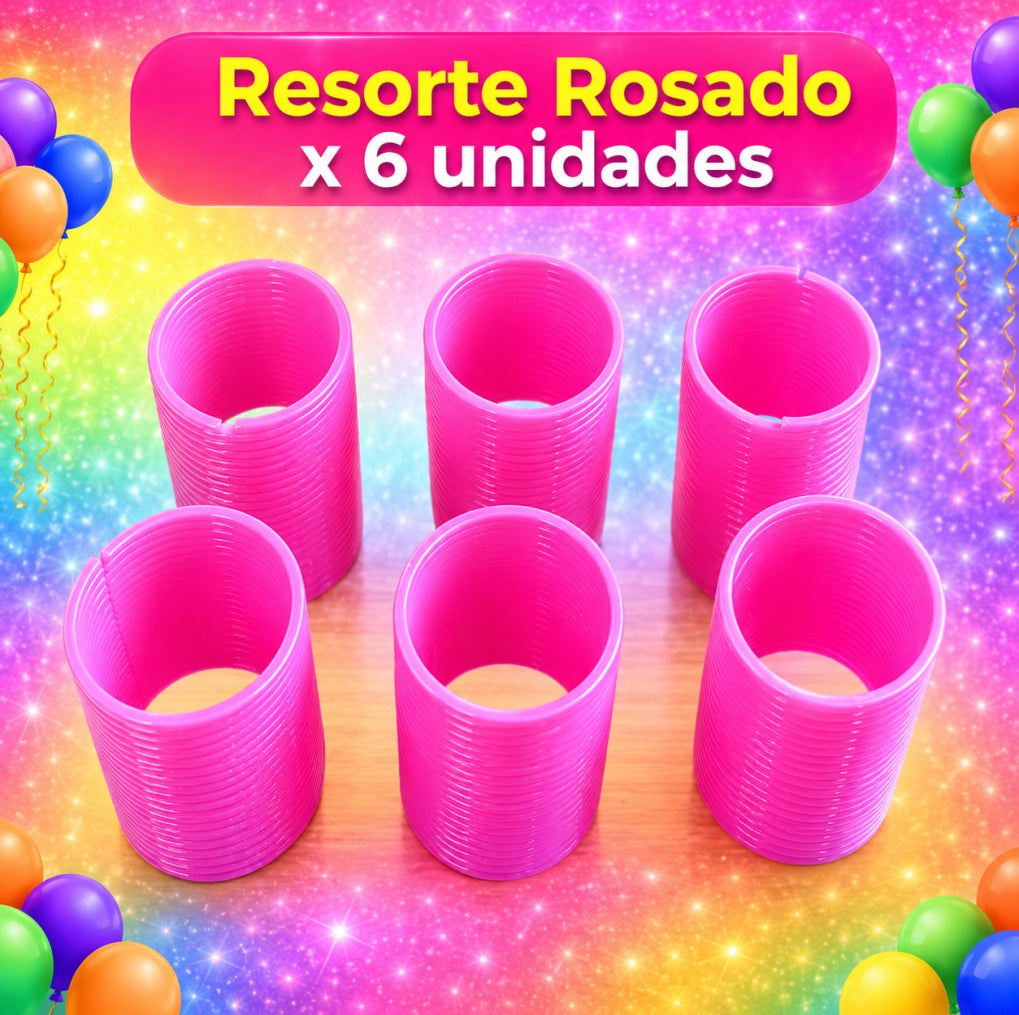 Resorte Rosado x 6 - Juguete Resorte Infantil