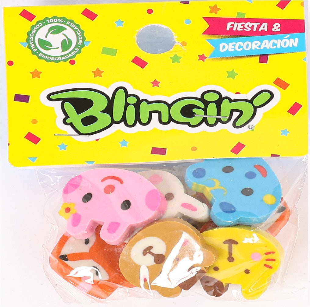 Goma De Borrar Caritas Animales x 8 BL