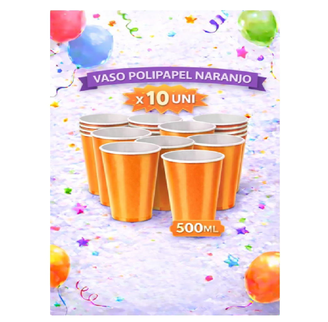 Vaso Polipapel x 10 Colores 500 ML