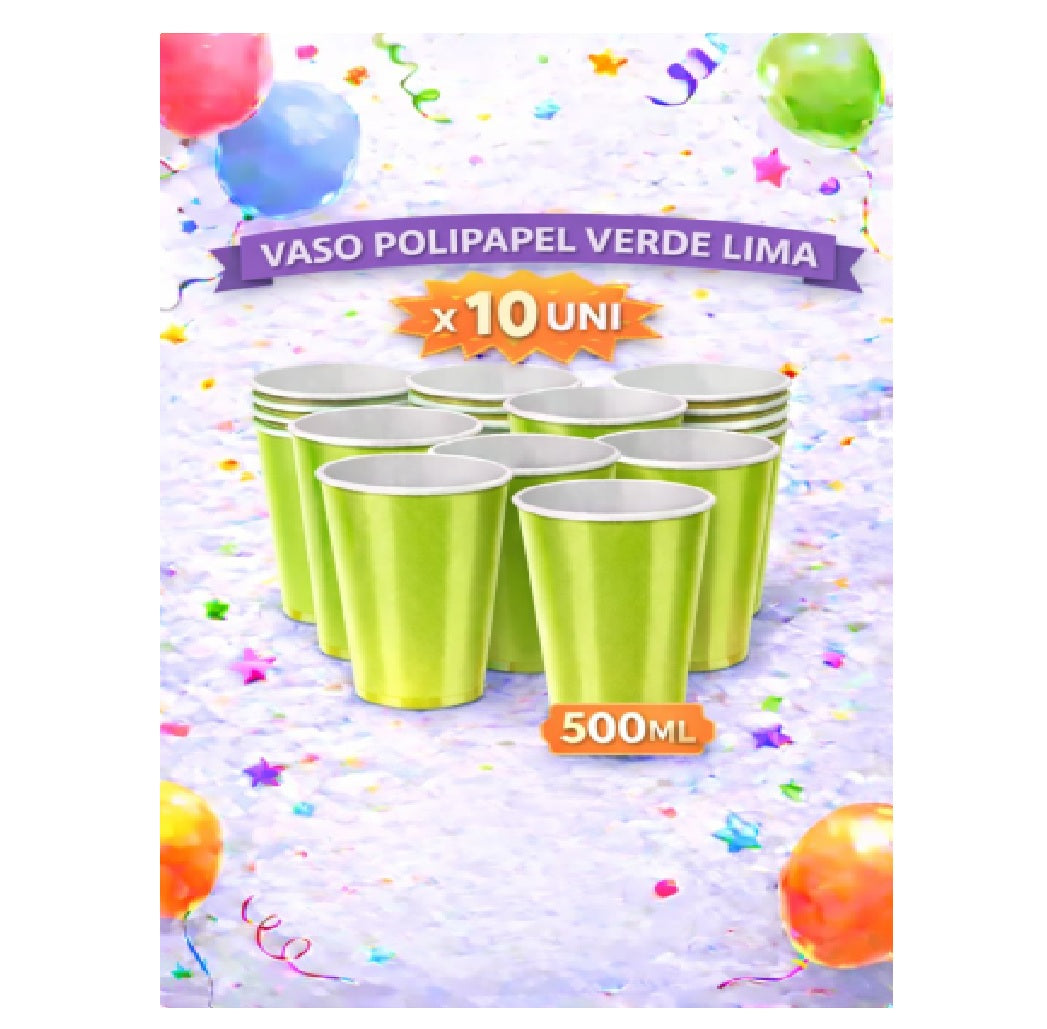 Vaso Polipapel x 10 Colores 500 ML