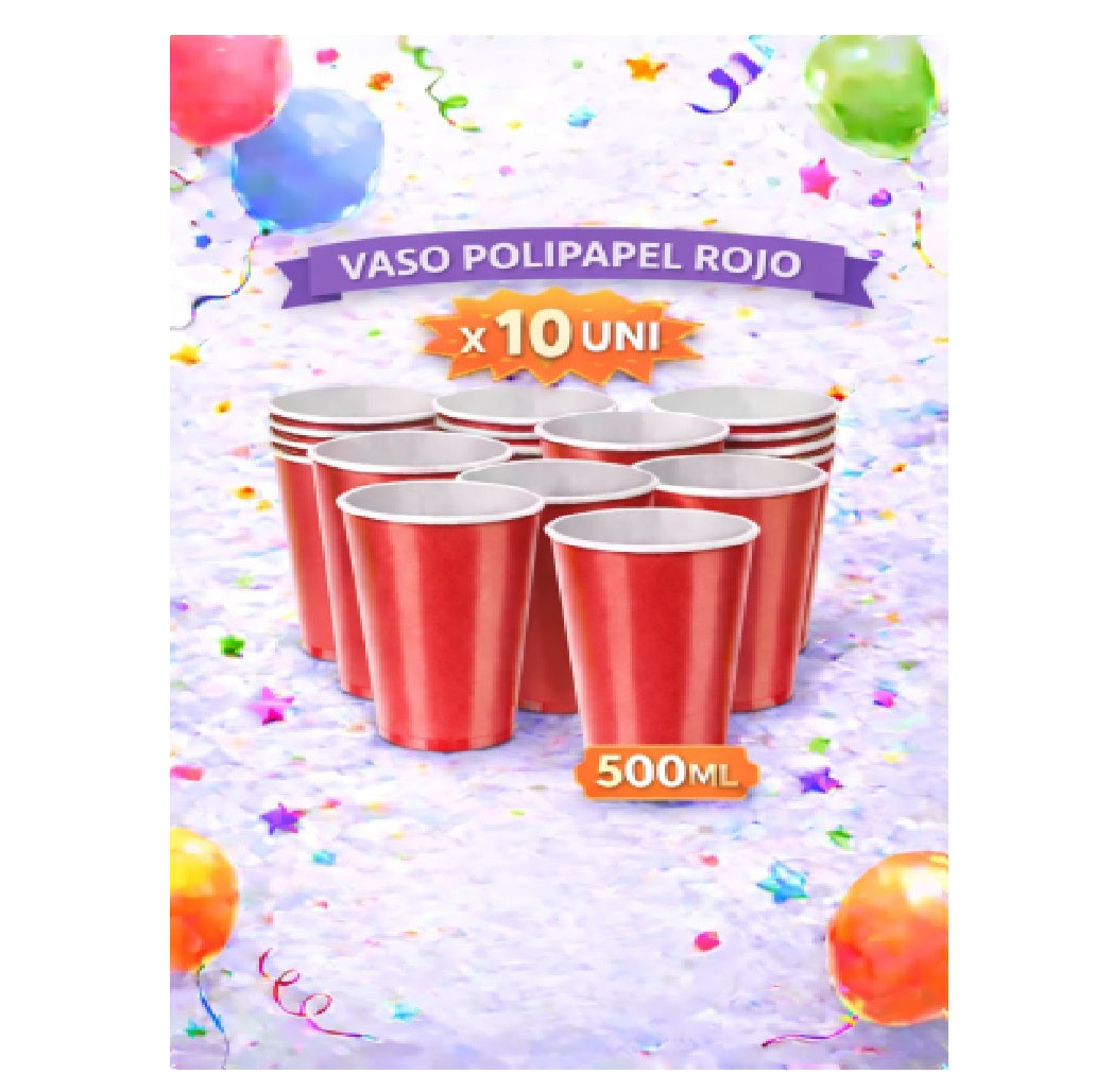 Vaso Polipapel x 10 Colores 500 ML