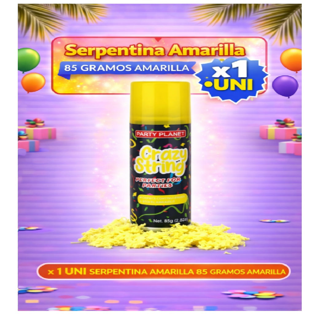 Serpentina Spray Mix 85g Color Sólido – Spray de Fiesta
