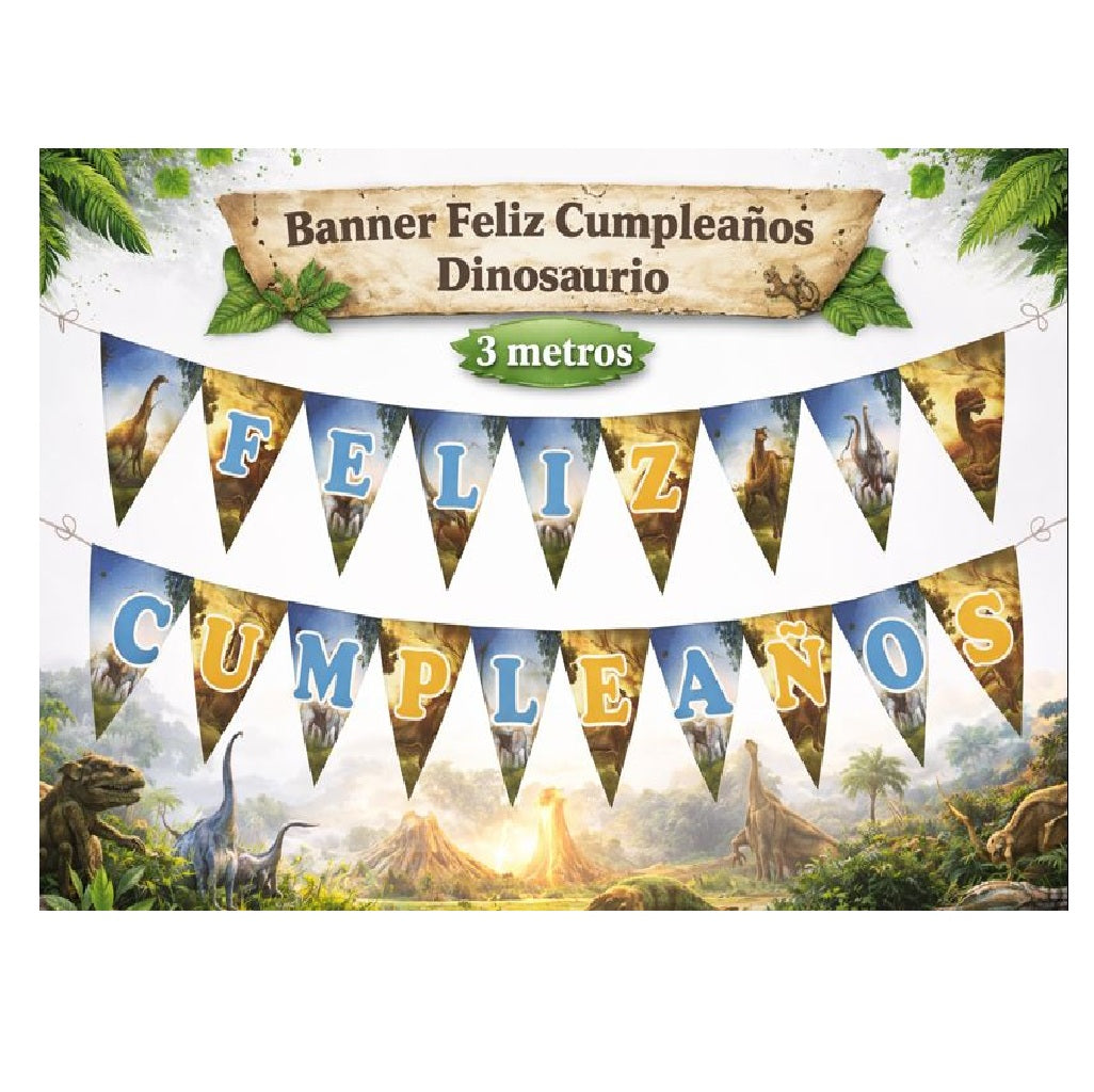 Decoración de Cumpleaños Dinosaurios – Línea Temática