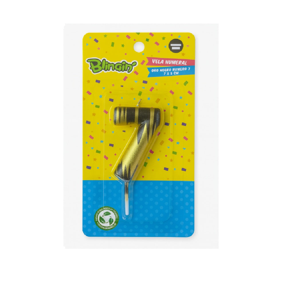Velas Numerales Oro & Negro