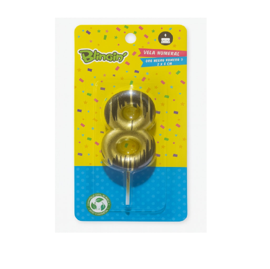 Velas Numerales Oro & Negro
