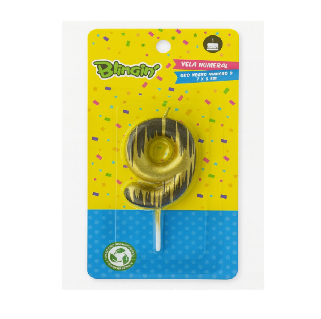 Velas Numerales Oro & Negro