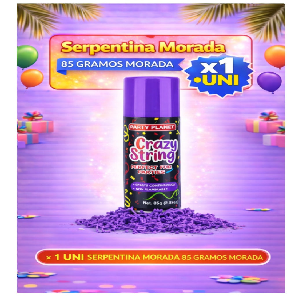 Serpentina Spray Mix 85g Color Sólido – Spray de Fiesta