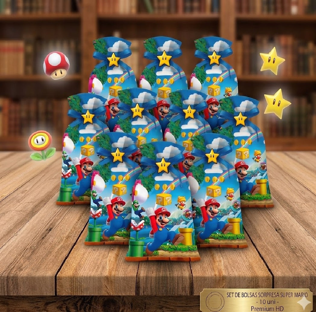 Decoración de Cumpleaños Mario Bros – Set de Mesa Infantil para Fiesta Temática