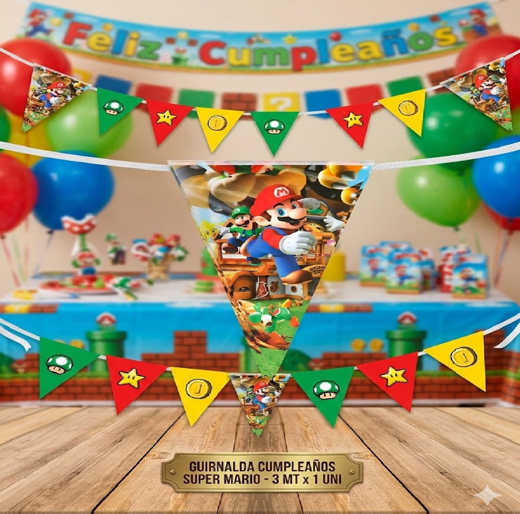 Decoración de Cumpleaños Mario Bros – Set de Mesa Infantil para Fiesta Temática