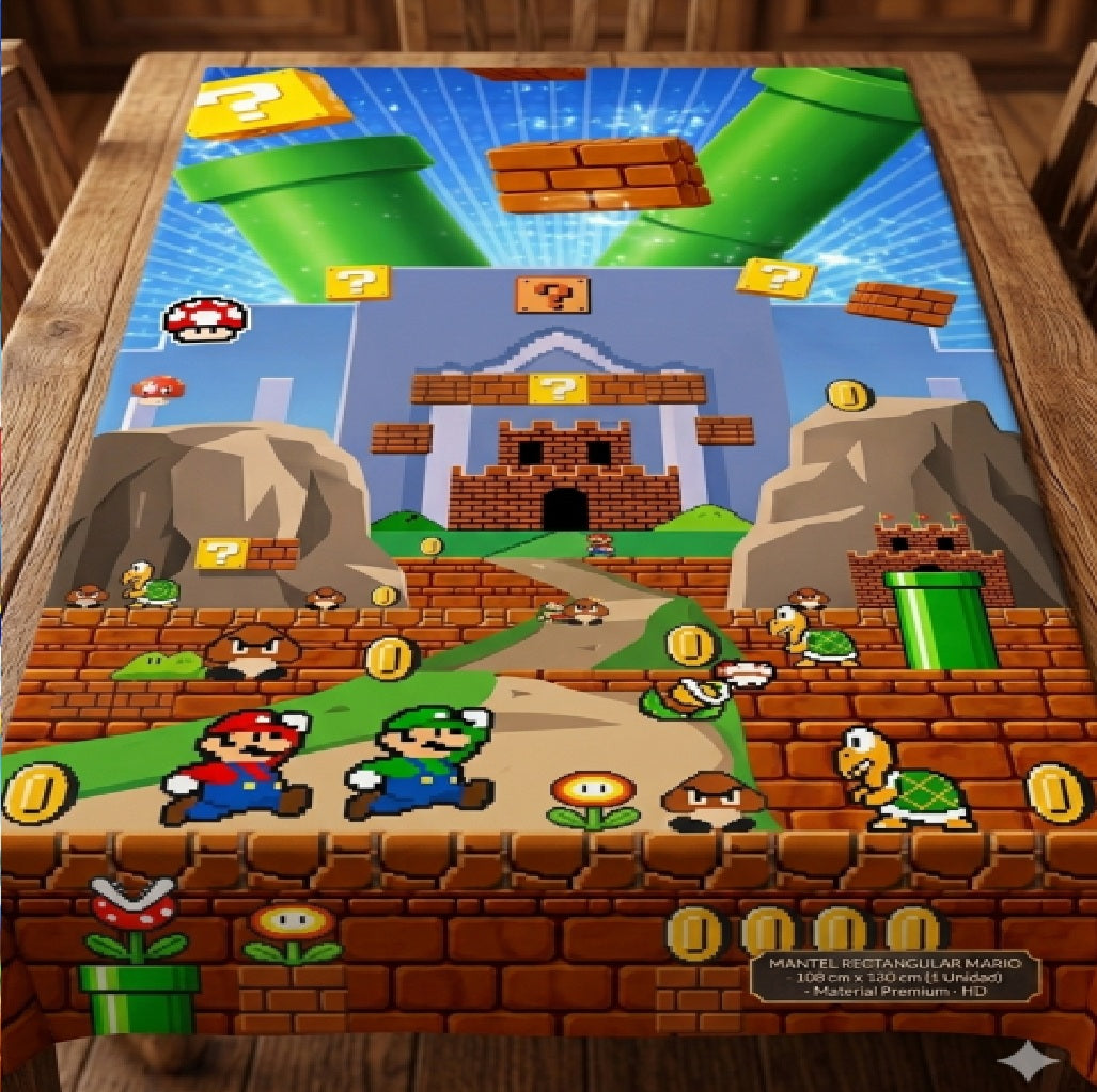 Decoración de Cumpleaños Mario Bros – Set de Mesa Infantil para Fiesta Temática