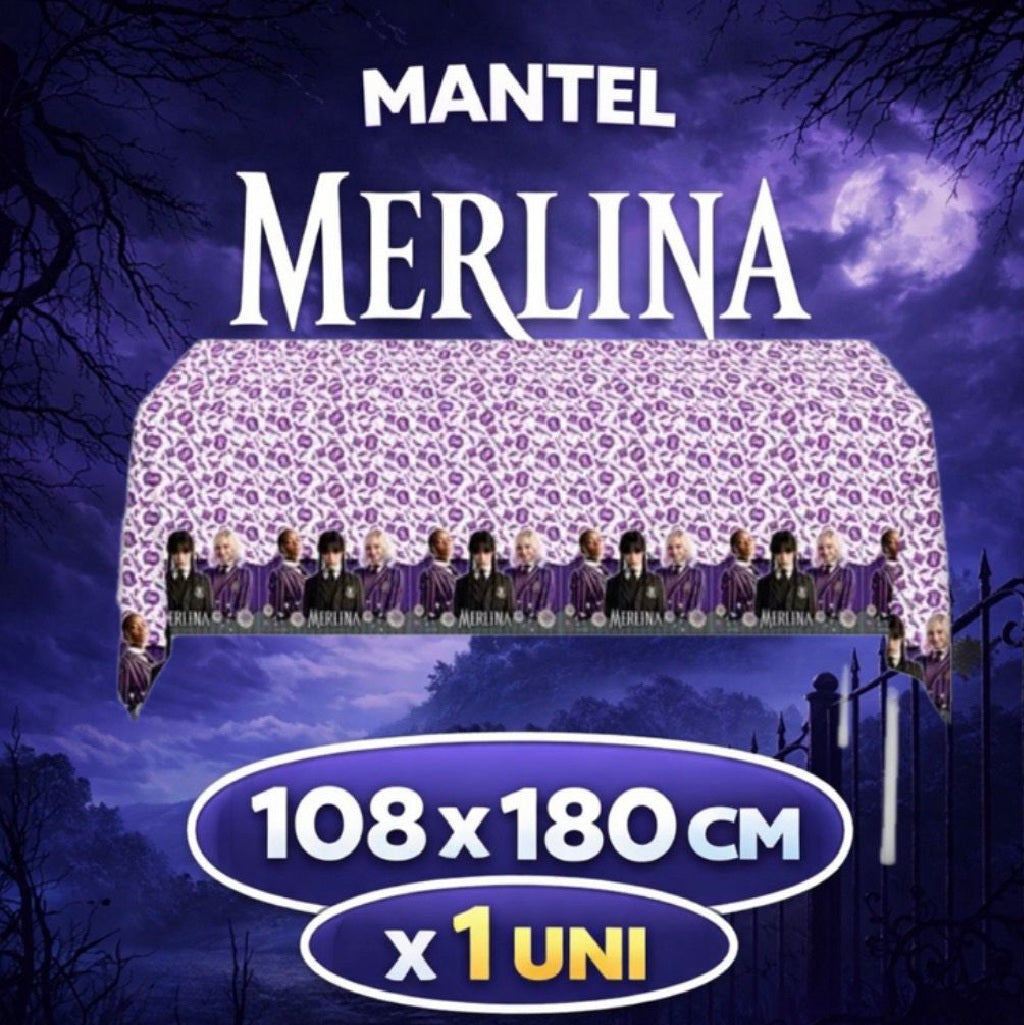 Decoración de Cumpleaños Merlina – Set de Mesa Infantil para Fiesta Temática