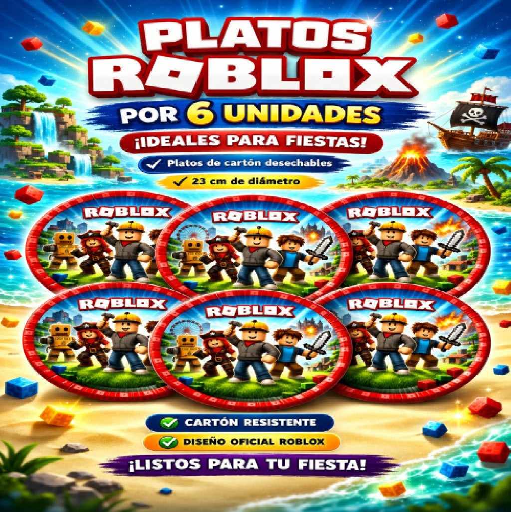 Decoración de Cumpleaños Roblox – Set de Mesa Infantil para Fiesta Temática