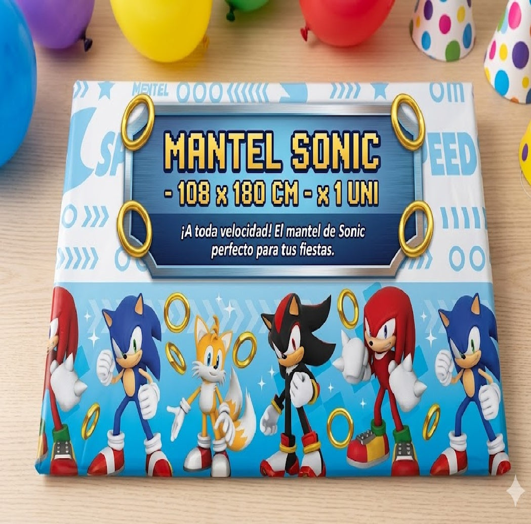 Decoración de Cumpleaños Sonic – Set de Mesa Infantil para Fiesta Temática