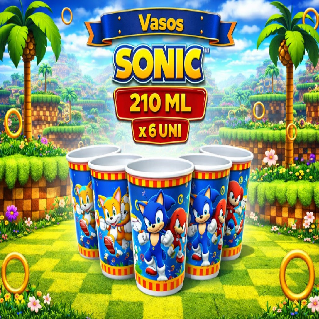 Decoración de Cumpleaños Sonic – Set de Mesa Infantil para Fiesta Temática