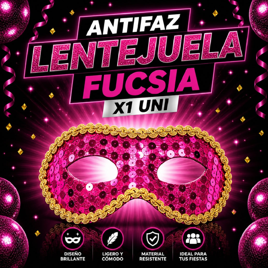 Antifaz Lentejuela x1 – Accesorio Fiesta, Disfraz y Cotillón