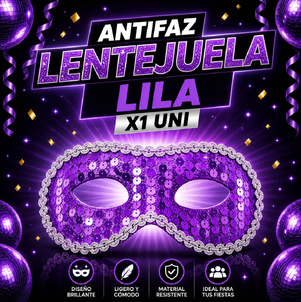 Antifaz Lentejuela x1 – Accesorio Fiesta, Disfraz y Cotillón