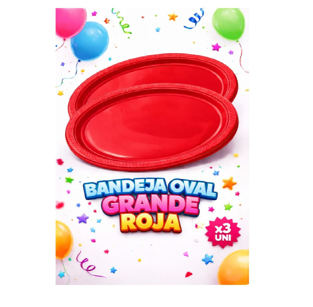 Bandeja Oval Grande x 3 Und