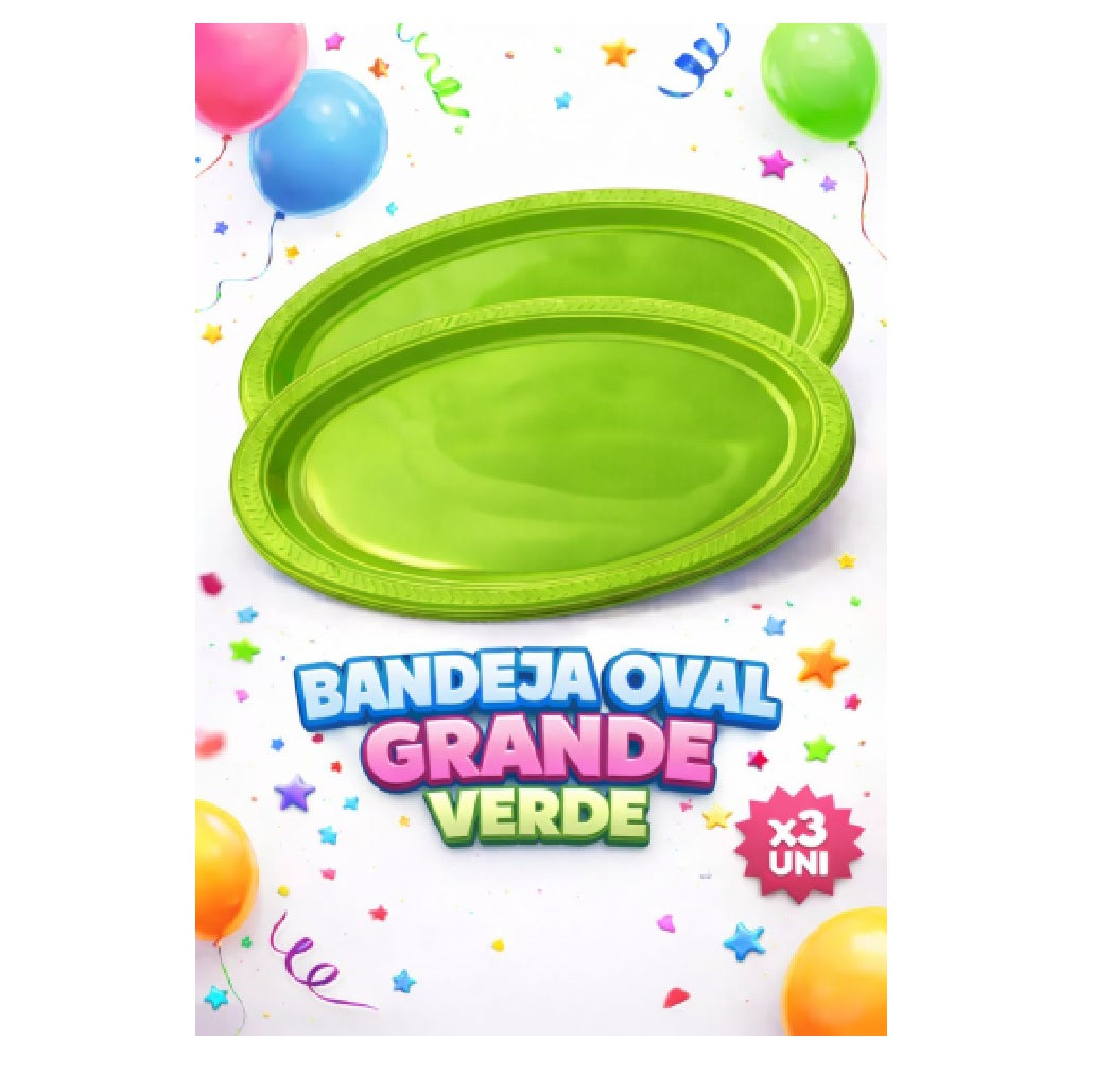 Bandeja Oval Grande x 3 Und
