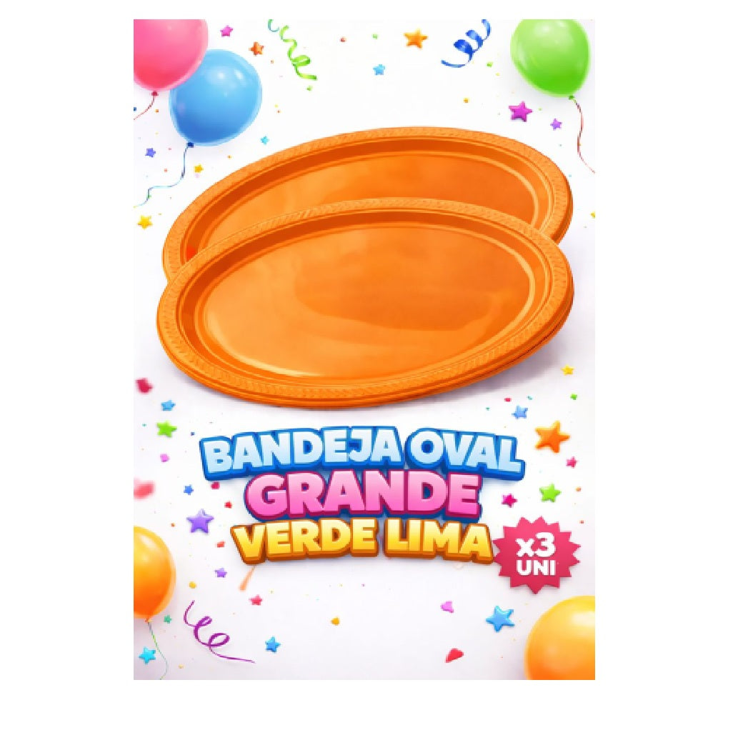 Bandeja Oval Grande x 3 Und