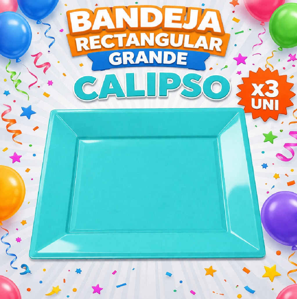 Bandejas Rectangulares Grandes x3 – Bandeja para Snacks, Dulces y Mesa Candy Bar de Cumpleaños