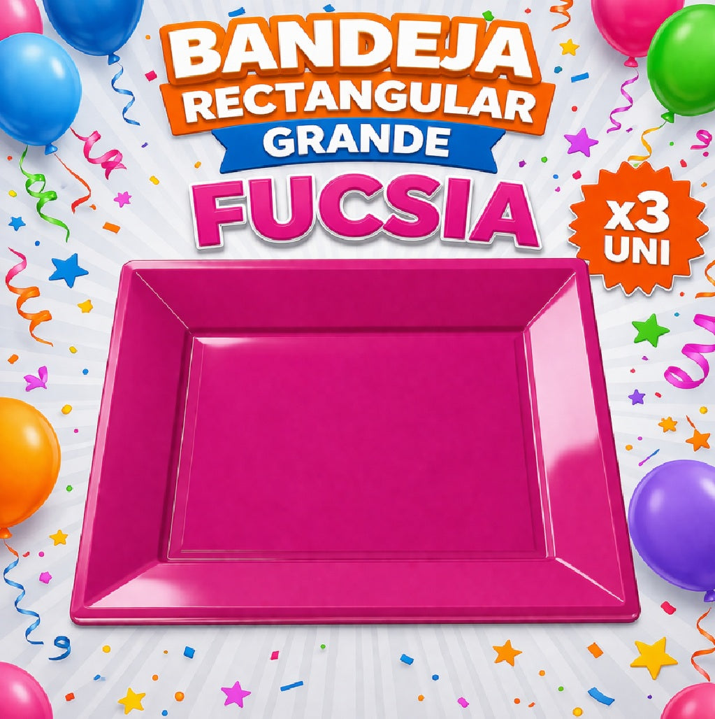 Bandejas Rectangulares Grandes x3 – Bandeja para Snacks, Dulces y Mesa Candy Bar de Cumpleaños