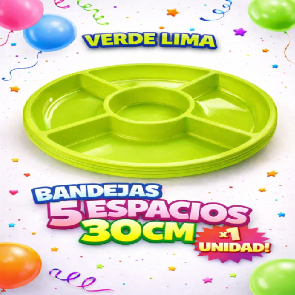 Bandeja 5 Espacios para Dulces y Snacks – 30 cm