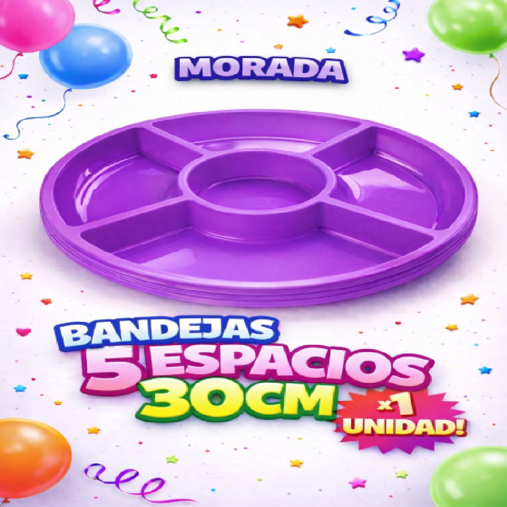 Bandeja 5 Espacios para Dulces y Snacks – 30 cm