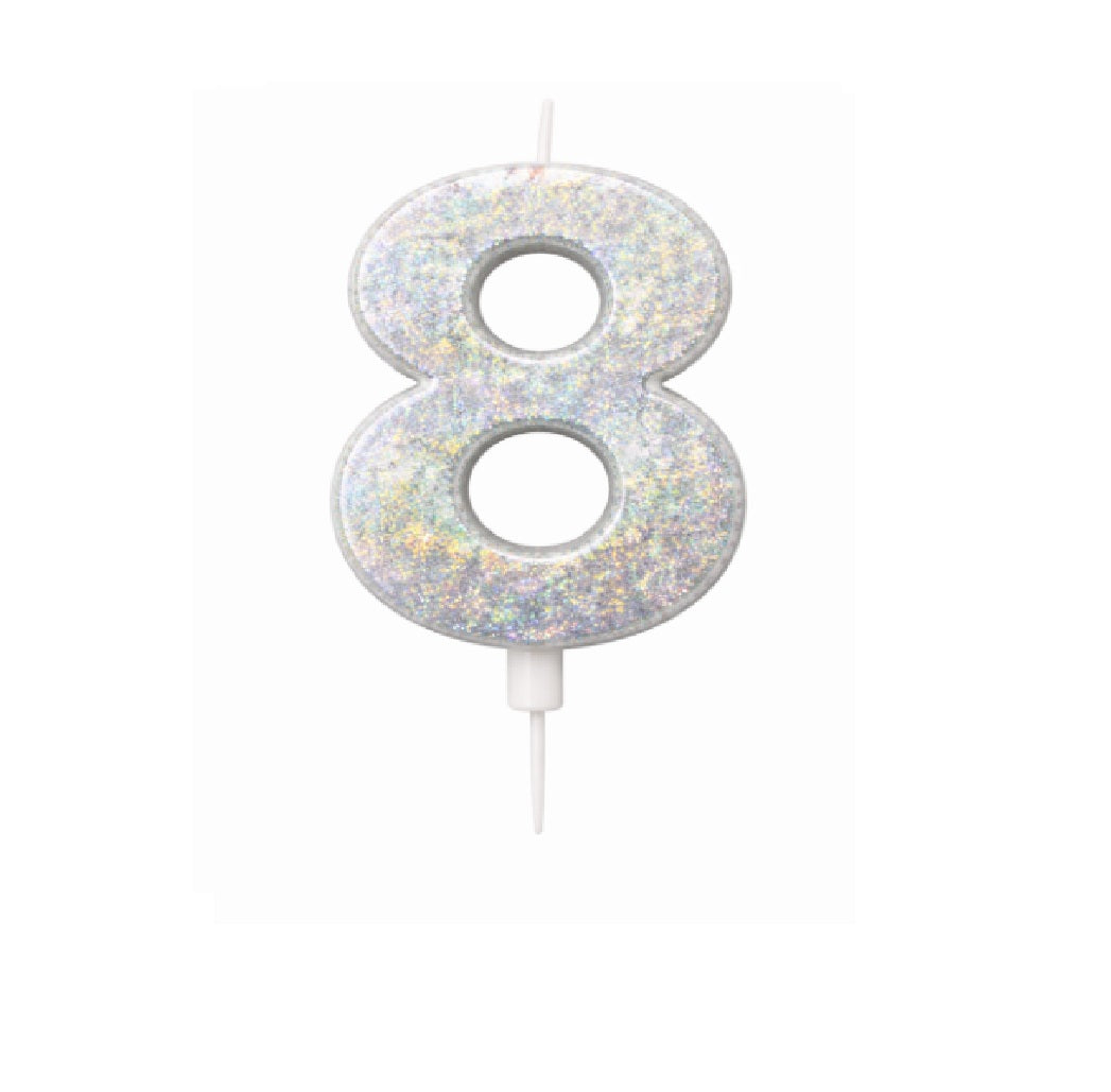 Velas Numerales Holo Silver