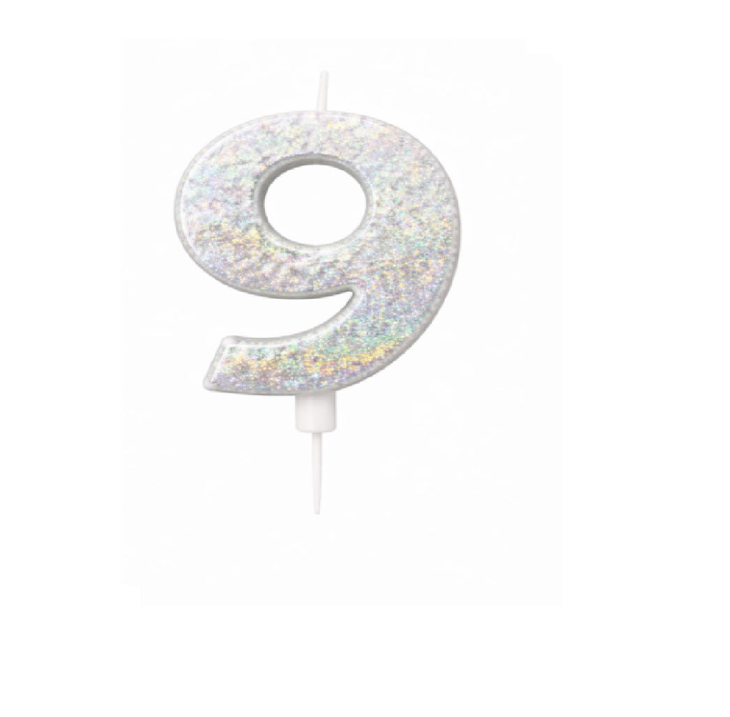 Velas Numerales Holo Silver