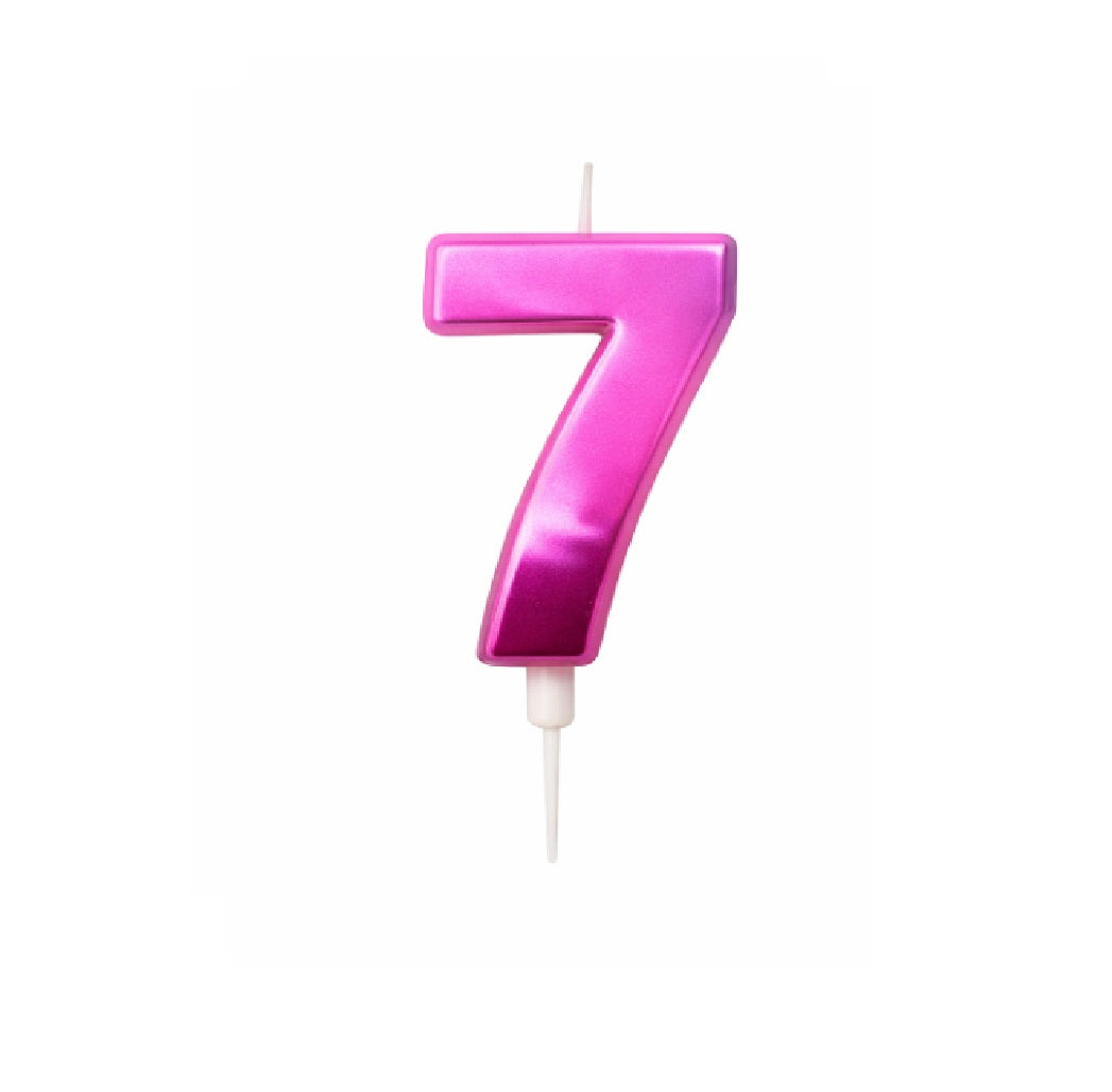 Velas Numerales Holo Fucsia