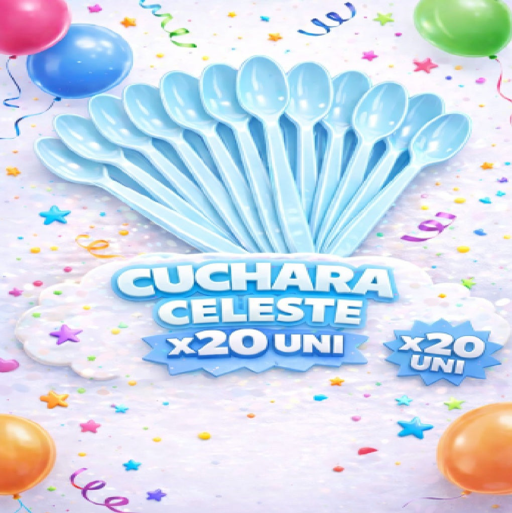 Cucharas Plásticas Desechables x20 - Cubiertos para Cumpleaños y Fiesta