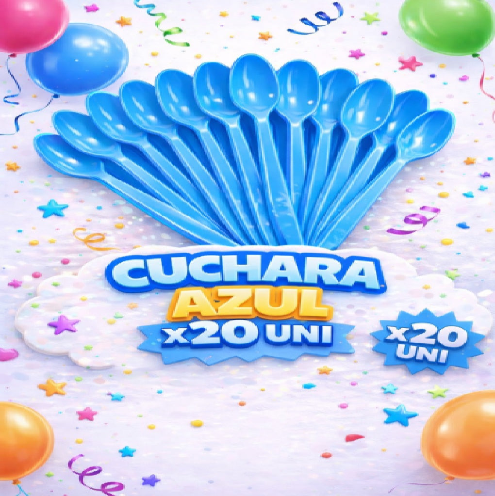 Cucharas Plásticas Desechables x20 - Cubiertos para Cumpleaños y Fiesta