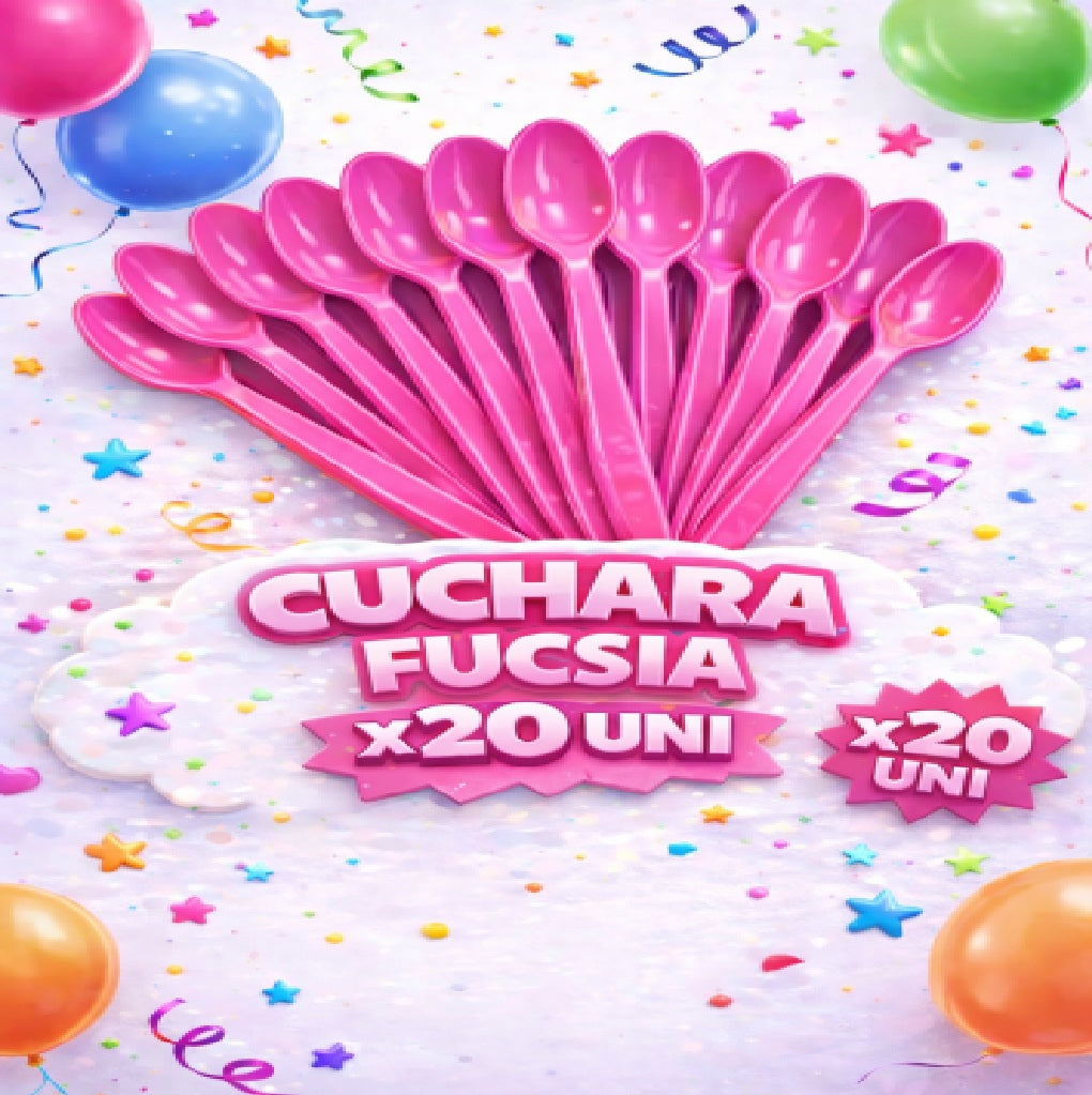 Cucharas Plásticas Desechables x20 - Cubiertos para Cumpleaños y Fiesta