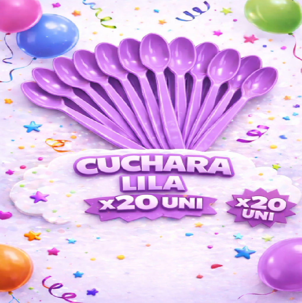 Cucharas Plásticas Desechables x20 - Cubiertos para Cumpleaños y Fiesta