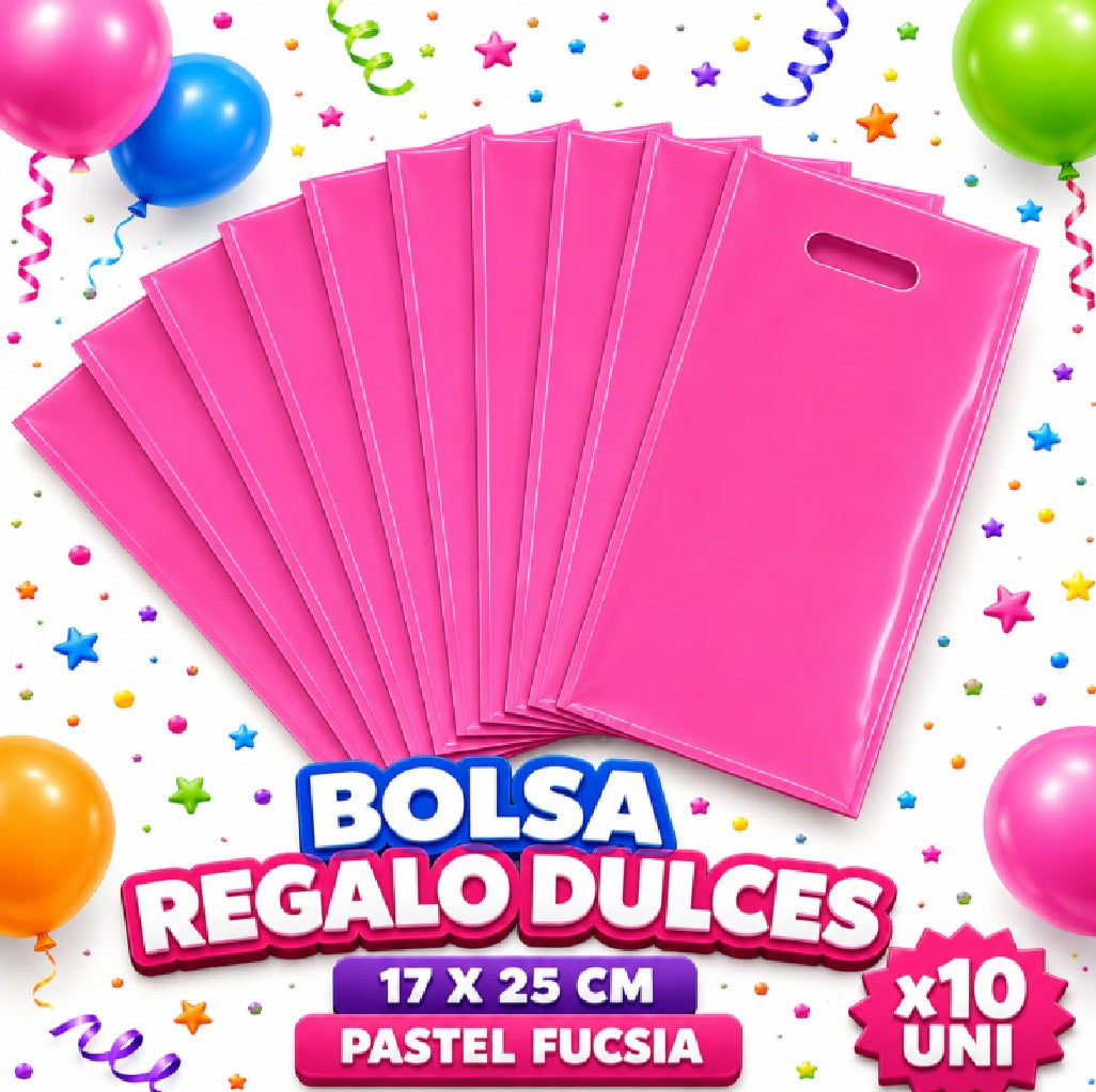 Bolsa de Regalo para Dulces 17 x 25 cm x10 Unidades COLORES PASTEL – Bolsas de Colores para Fiesta