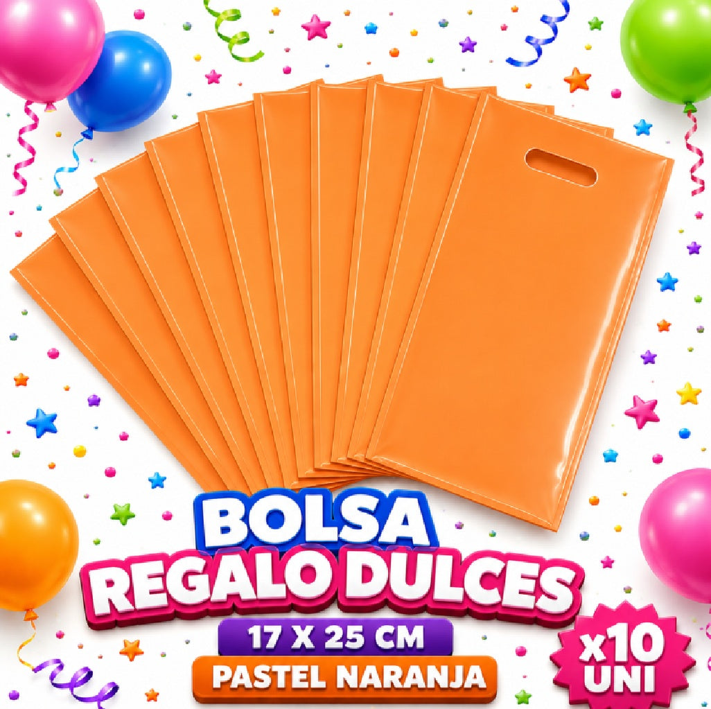Bolsa de Regalo para Dulces 17 x 25 cm x10 Unidades COLORES PASTEL – Bolsas de Colores para Fiesta