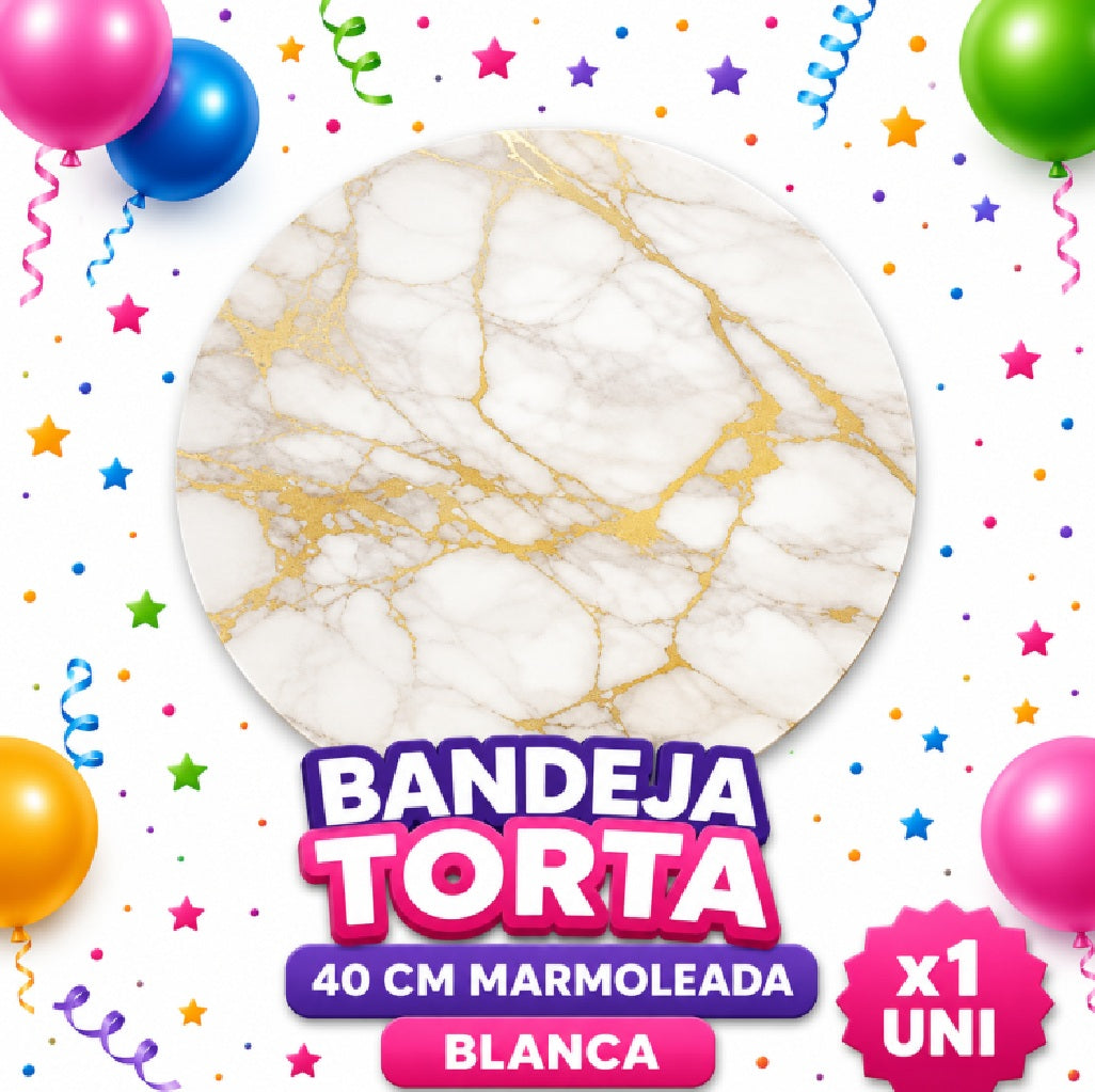 Bandejas Para Torta Marmoleadas- Banquetería - Artículos para Eventos, Cumpleaños y Celebraciones