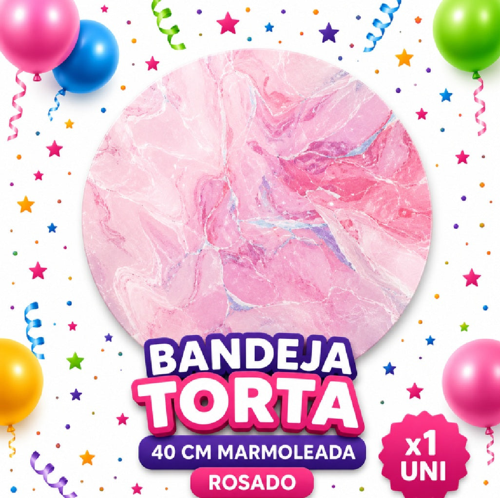 Bandejas Para Torta Marmoleadas- Banquetería - Artículos para Eventos, Cumpleaños y Celebraciones
