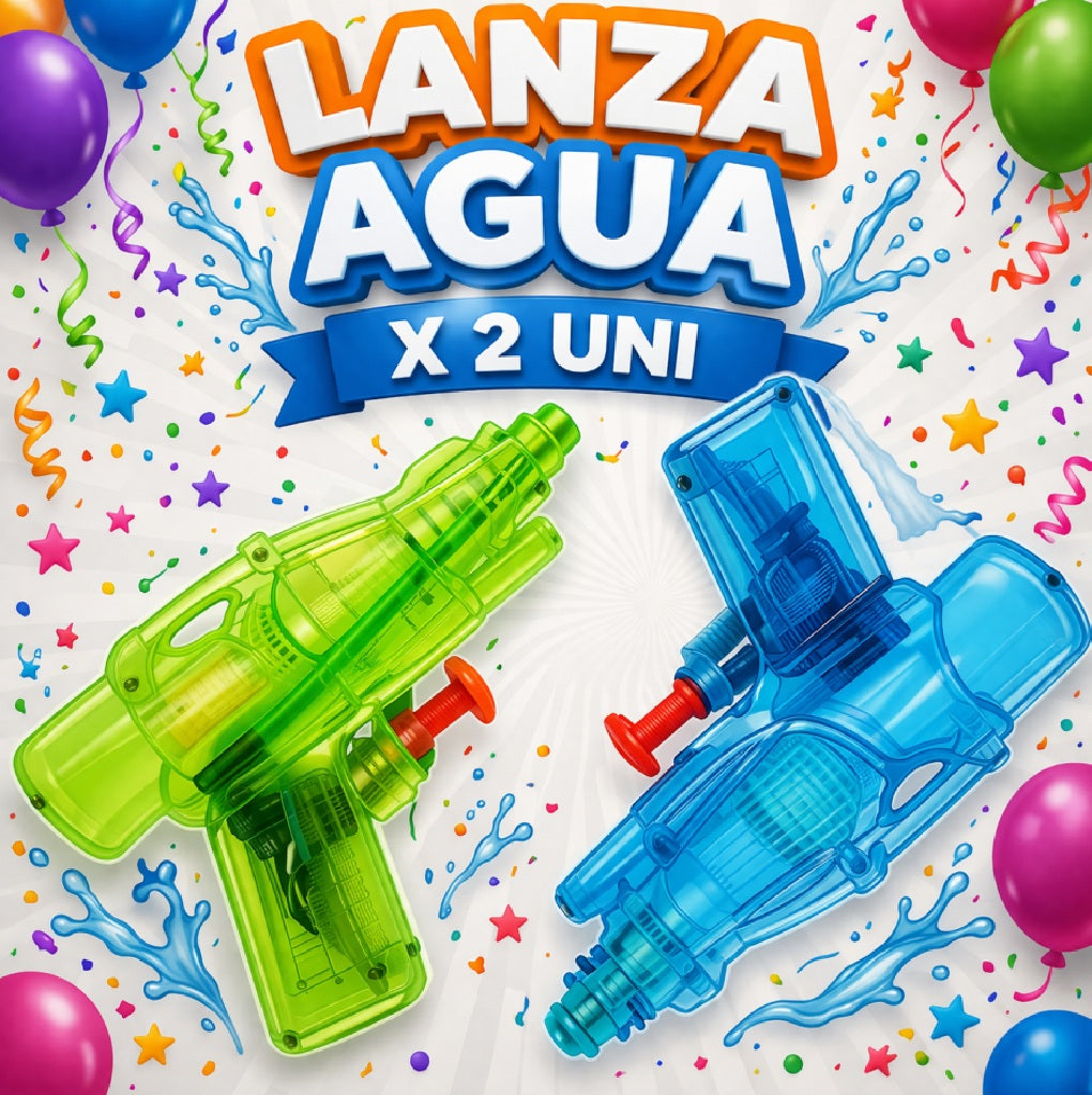 Lanza Agua x2 Uni – Pistolas de Agua para Niños, Juegos de Verano y Cumpleaños Infantil